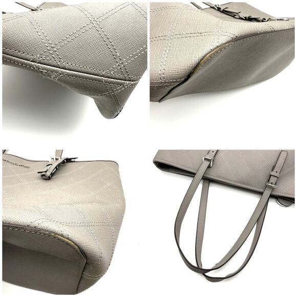 MICHAEL Michael Kors Jet Set Travel Quilted Saffiano Tote Grey Silver - Picture 11 of 16